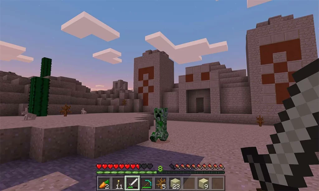Screenshot of a Minecraft desert temple.