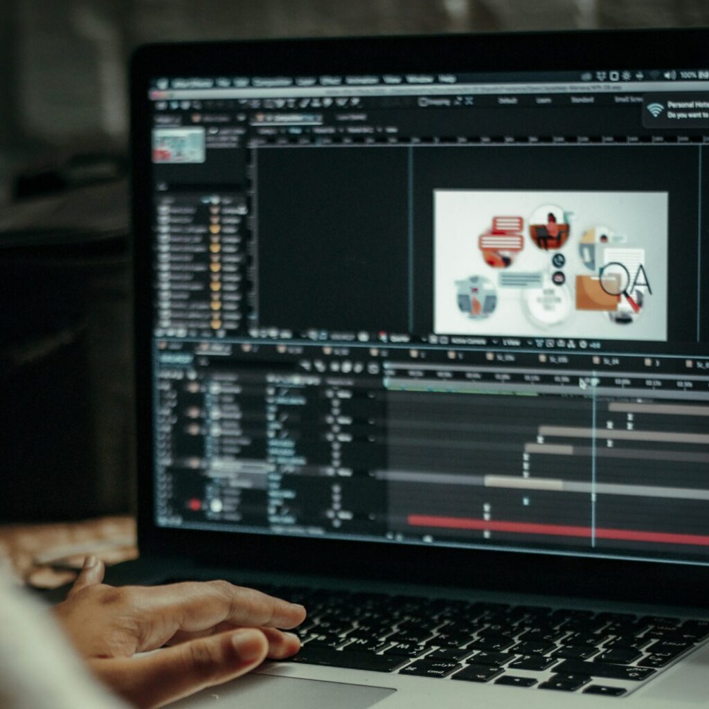 Photo of someone working with an animation-based software.
