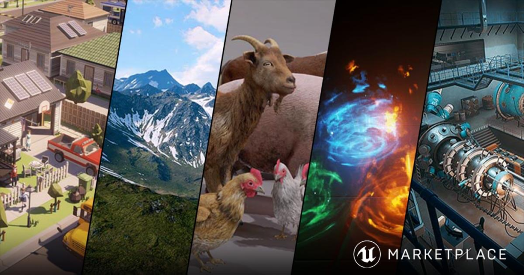 a collage of images from games made with unreal engine