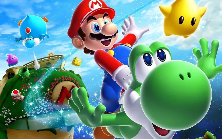 Picture of Mario and Yoshi.