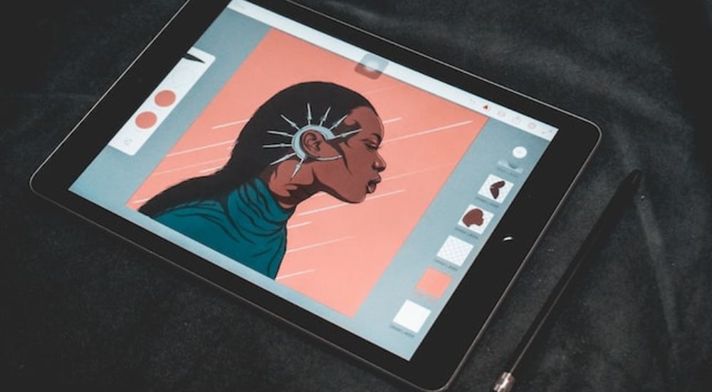 2D image drawn on a tablet.