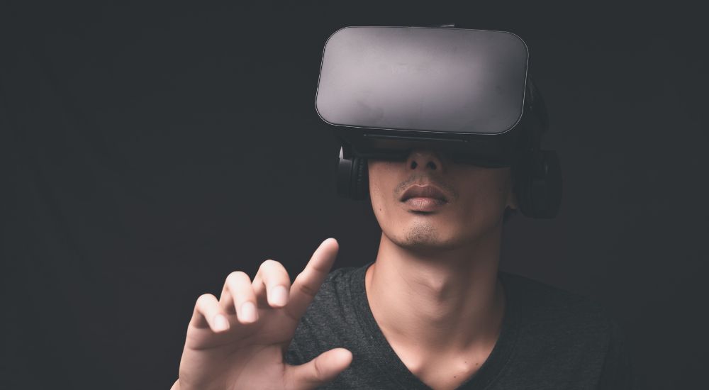 a man using a VR glass