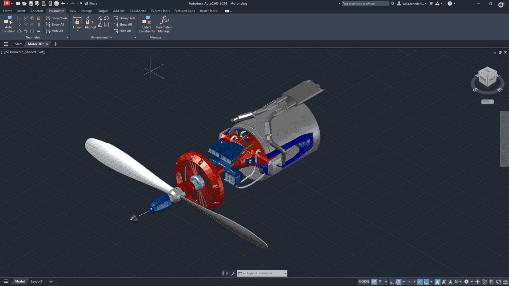 Screenshot of AutoCAD 3D's interface.