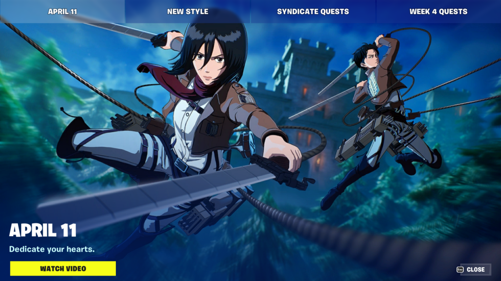 Pricing video games: Levi and Mikasa in Fortnite