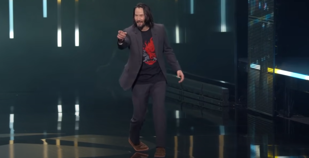 Photo of Keanu Reeves saying his iconic phrase: "You're breathtaking!"