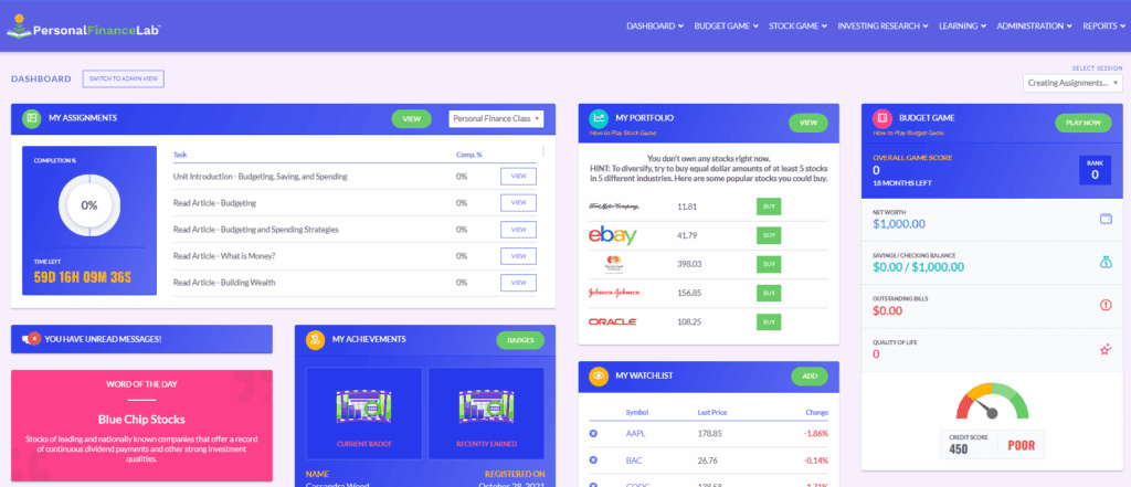 Games for budgeting: PersonalFinanceLab’s Budgeting Game